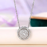 Cubic Zirconia Pendant Necklace Silver Chain Crystal Wedding Jewelry