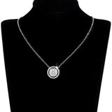 Cubic Zirconia Pendant Necklace Silver Chain Crystal Wedding Jewelry