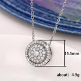 Cubic Zirconia Pendant Necklace Silver Chain Crystal Wedding Jewelry
