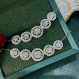 925 Silver Round Pendant Necklace Pave Diamond Stone Wedding Jewelry