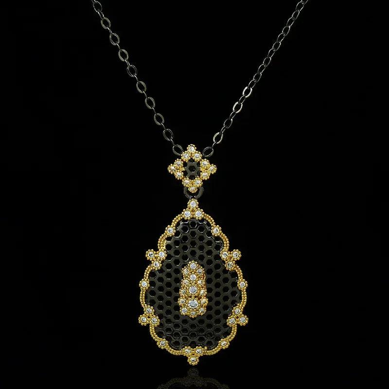 Vintage Palace 925 Silver Pendant Women's Sweater Chain