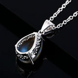 Labradorite Pendant Silver Necklace Vintage Jewelry