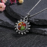 Vintage Natural Emperor Stone Pendant Necklace Sterling Silver 925
