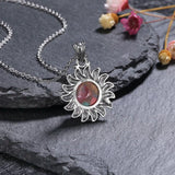 Vintage Natural Emperor Stone Pendant Necklace Sterling Silver 925