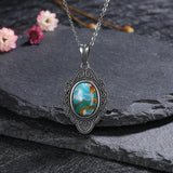 Vintage Natural Emperor Stone Pendant Necklace Sterling Silver 925