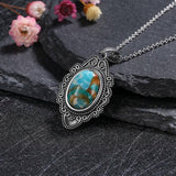 Vintage Natural Emperor Stone Pendant Necklace Sterling Silver 925
