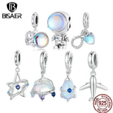 925 Silver Dreamy Star Srail Charm Airplane Astronaut Pendant