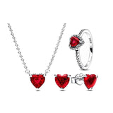 Heart Droplet Snowflake Necklace Set 925 Sterling Silver DIY