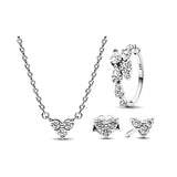 Heart Droplet Snowflake Necklace Set 925 Sterling Silver DIY