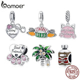 925 Sterling Silver Friends Series Pendant Beads for Bracelet Bangle