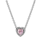 925 Silver Pink Heart Dazzling Jewelry Set