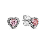 925 Silver Pink Heart Dazzling Jewelry Set