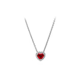 925 Silver Red Crystal Heart Jewelry Set Birthday Gift