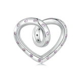 925 Silver Pink Couple Heart Charm Bead Dolphin Star Pendant
