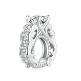 925 Silver Wedding Ring Septal Bead Heart Charms Bracelet DIY