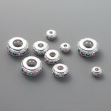 925 Sterling Silver Zircon Wheel Charm Beads DIY Jewelry Making