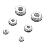 925 Sterling Silver Zircon Wheel Charm Beads DIY Jewelry Making