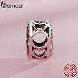 925 Silver Pink Flower Spacer Beads Tree of Life Charms Bracelet Making