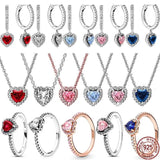 925 Sterling Silver Heart Shining Jewelry Set