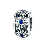 925 Silver Vintage Flower Charms Lotus Daisy Rose Beads Purity Pendant
