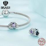 925 Silver Vintage Flower Charms Lotus Daisy Rose Beads Purity Pendant