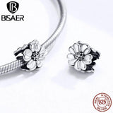 925 Silver Vintage Flower Charms Lotus Daisy Rose Beads Purity Pendant