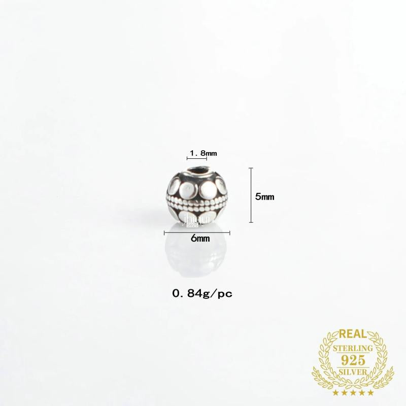 925 Sterling Silver 6mm Spacer Beads for DIY Bracelet Making Jewelry Finding