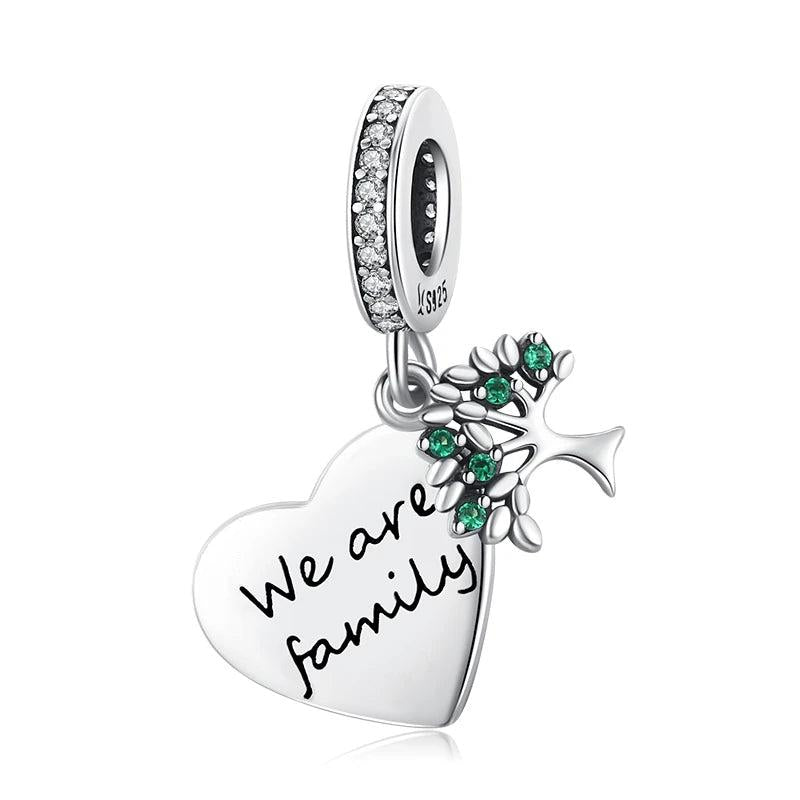 925 Silver Tree Charm Heart Pendant Women Fine Jewelry
