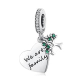 925 Silver Tree Charm Heart Pendant Women Fine Jewelry