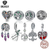 925 Silver Tree Charm Heart Pendant Women Fine Jewelry
