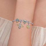 925 Sterling Silver Bee Charm Beads Bumblebee Pendant for Bracelet Bangle