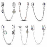 925 Silver Sun Moon Love Safety Chain For Bracelet