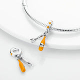 PAMELA 925 Sterling Silver Baseball Charms Barbell Sport Shoes Bead For Bracelet