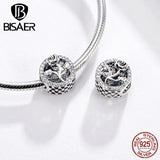 925 Silver Heart Charm Bead Clover Pendant Women Jewelry