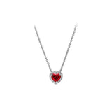 925 Silver Red Crystal Heart Jewelry Set for Her