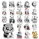 925 Silver Sparkling Monkey Rabbit Sheep Baby Boy Girl Bear Unicorn Beads