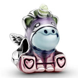 925 Silver Sparkling Monkey Rabbit Sheep Baby Boy Girl Bear Unicorn Beads