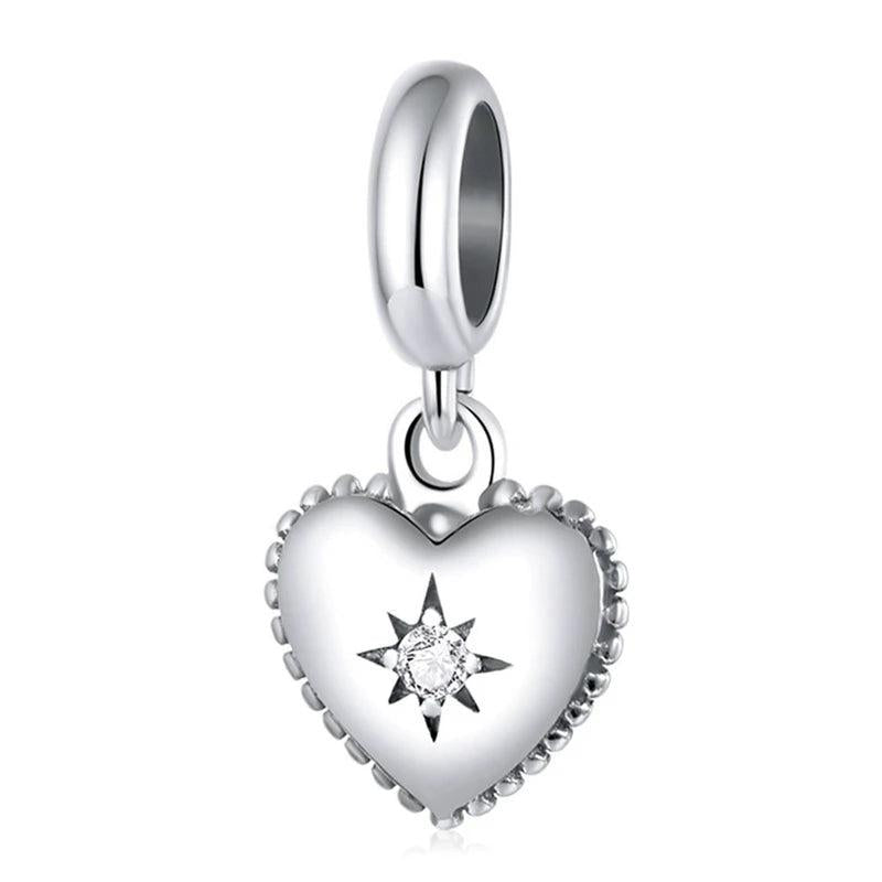 925 Silver Plane Heart Wings Pendant Jewelry