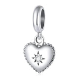 925 Silver Plane Heart Wings Pendant Jewelry