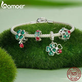 925 Silver Four-leaf Clover Ladybug Pendant Charms for Bracelet Necklace