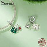 925 Silver Four-leaf Clover Ladybug Pendant Charms for Bracelet Necklace