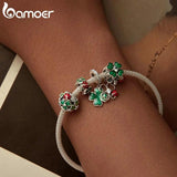 925 Silver Four-leaf Clover Ladybug Pendant Charms for Bracelet Necklace