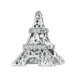 925 Silver Eiffel Tower Beads Charms for Bracelet DIY
