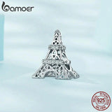 925 Silver Eiffel Tower Beads Charms for Bracelet DIY