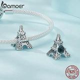 925 Silver Eiffel Tower Beads Charms for Bracelet DIY