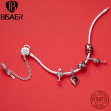 925 Sterling Silver Red Charm Beads Heart Pendant For Bracelet Necklace