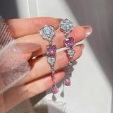 925 Silver Zircon Jewelry Set - Wedding Ring/Earring/Necklace