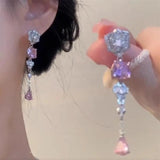 925 Silver Zircon Jewelry Set - Wedding Ring/Earring/Necklace