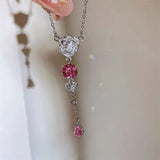 925 Silver Zircon Jewelry Set - Wedding Ring/Earring/Necklace