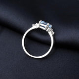 925 Silver Sky Topaz Emerald Cut Ring for Women